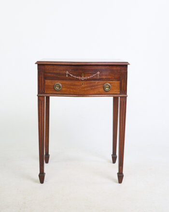 Antique Georgian Mahogany Cutlery Cabinet with Full Silverware Set