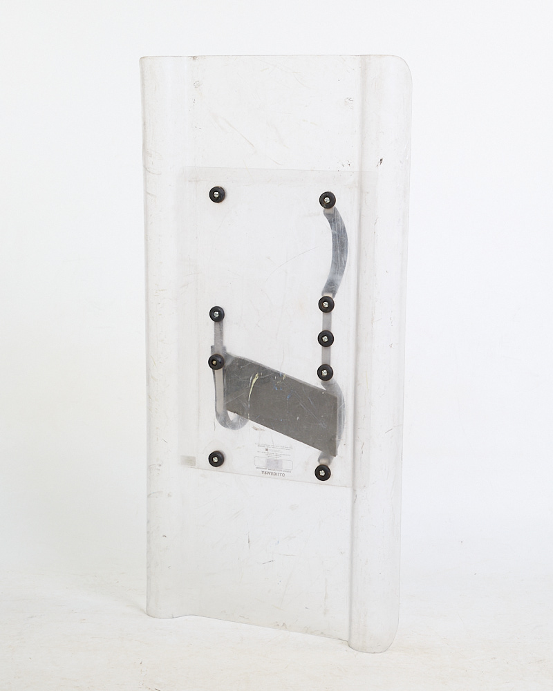 Vintage Clear Plastic Riot Shield with Padded Handles