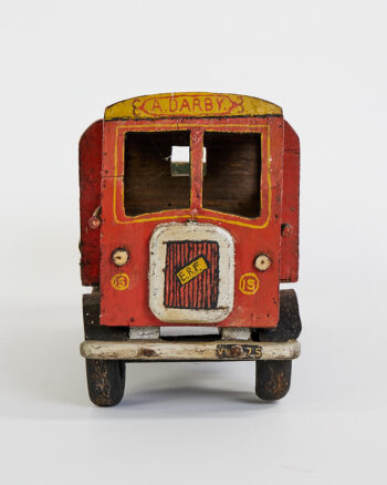 Vintage Wooden A. Darby ERF Lorry Toy Truck with Red Cab