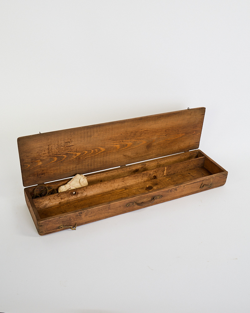 Antique Wooden Gun Box with Brass Latches