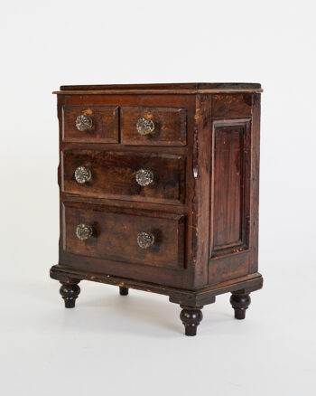 Victorian Antique apprentice piece Chest of Drawers with Glass Pulls
