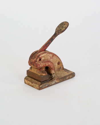 Vintage Cast Iron Desk Embosser with Original Distressed Paint