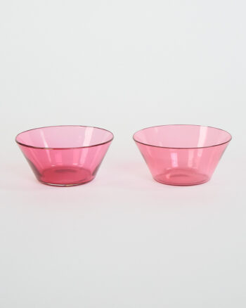 Pair of Pink Glass Dessert Bowls