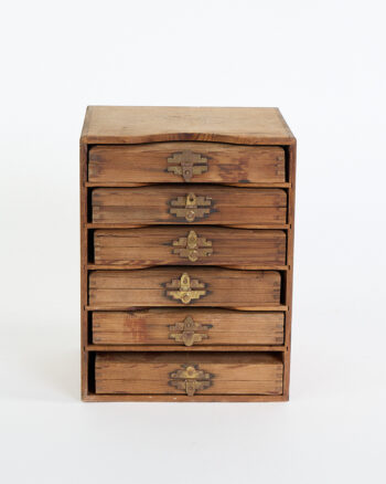 Vintage Kingsley Machine Co. Wood Storage Cabinet with 6 Drawers