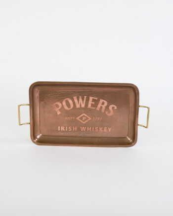 Powers Copper Irish Whiskey Tray with Brass Handles