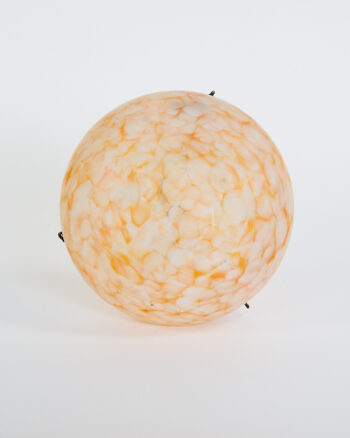 Art Deco Orange & Cream Mottled Glass Bowl Light Shade