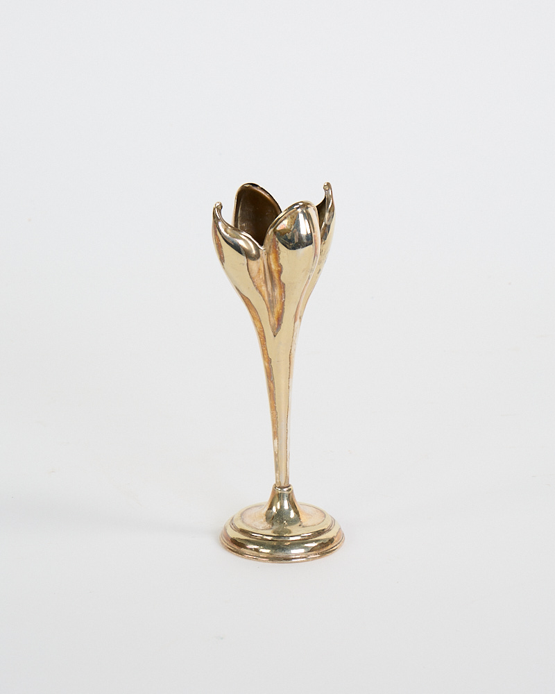 Art Nouveau Silver-Plated Metal Flower Bud Vase