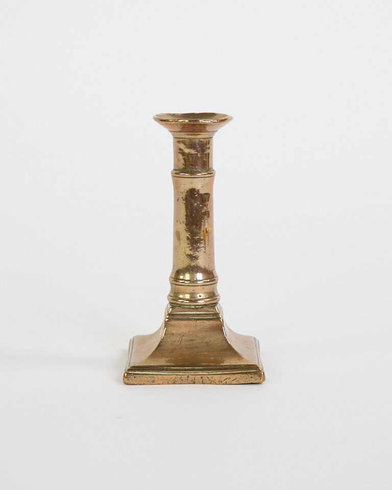 Georgian Brass Candlestick with Square Stepped Base