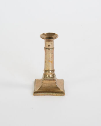 Georgian Brass Candlestick with Square Stepped Base