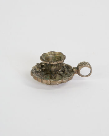 Antique Brass Chamberstick with Fluted Candle Cup