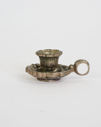 Antique Brass Chamberstick with Fluted Candle Cup