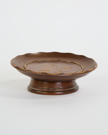 Vintage Wooden Musical Trinket Stand with Floral Inlay