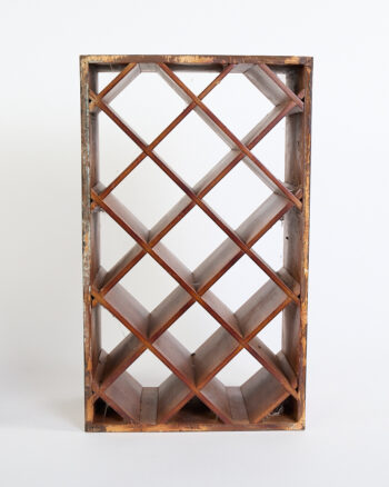 Vintage Wooden Wine Rack Insert with Diamond Cell Storage