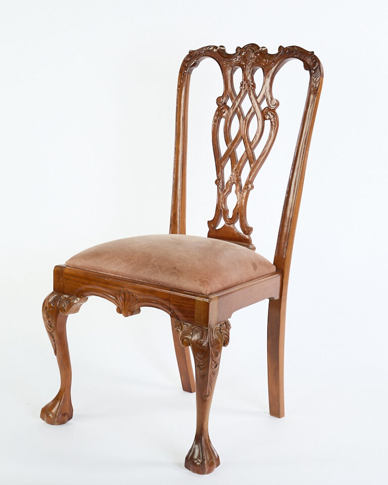 Georgian Style Carved Mahogany Dining Chair with Back Splat