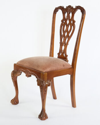 Georgian Style Carved Mahogany Dining Chair with Back Splat