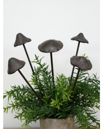 Cast Iron Rustic Mushroom Garden Stake
