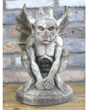 Stone Effect Crouching Gargoyle Statue with Wings