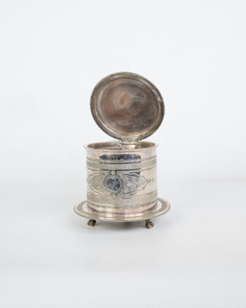 Victorian Silver Plated Trinket Box with Engraved Scrollwork