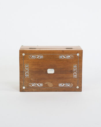 Victorian Wooden Trinket Box with Mother of Pearl Inlay