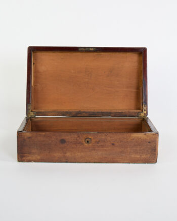 Vintage Wooden Storage Box with Brass Keyhole