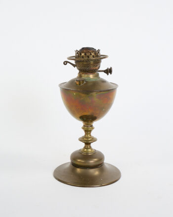 Antique Brass Oil Lamp with Ornate Burner
