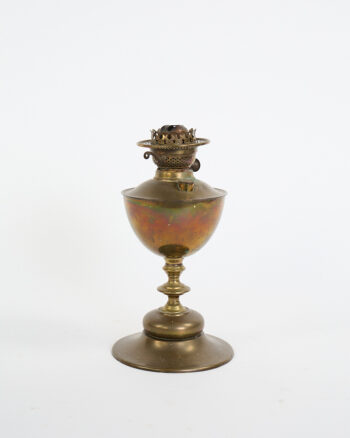 Antique Brass Oil Lamp with Ornate Burner
