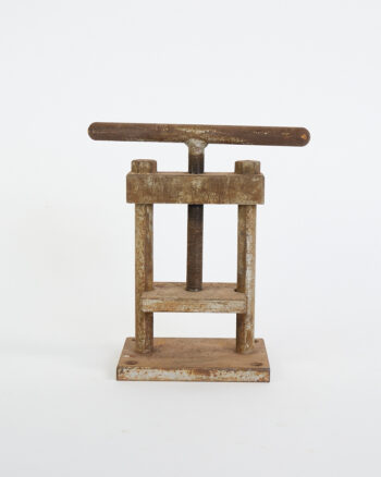 Vintage Industrial Iron Screw Press with T-Bar Handle