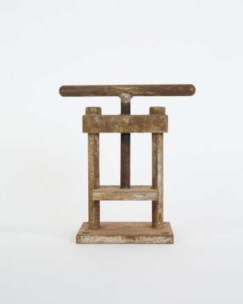Vintage Industrial Iron Screw Press with T-Bar Handle