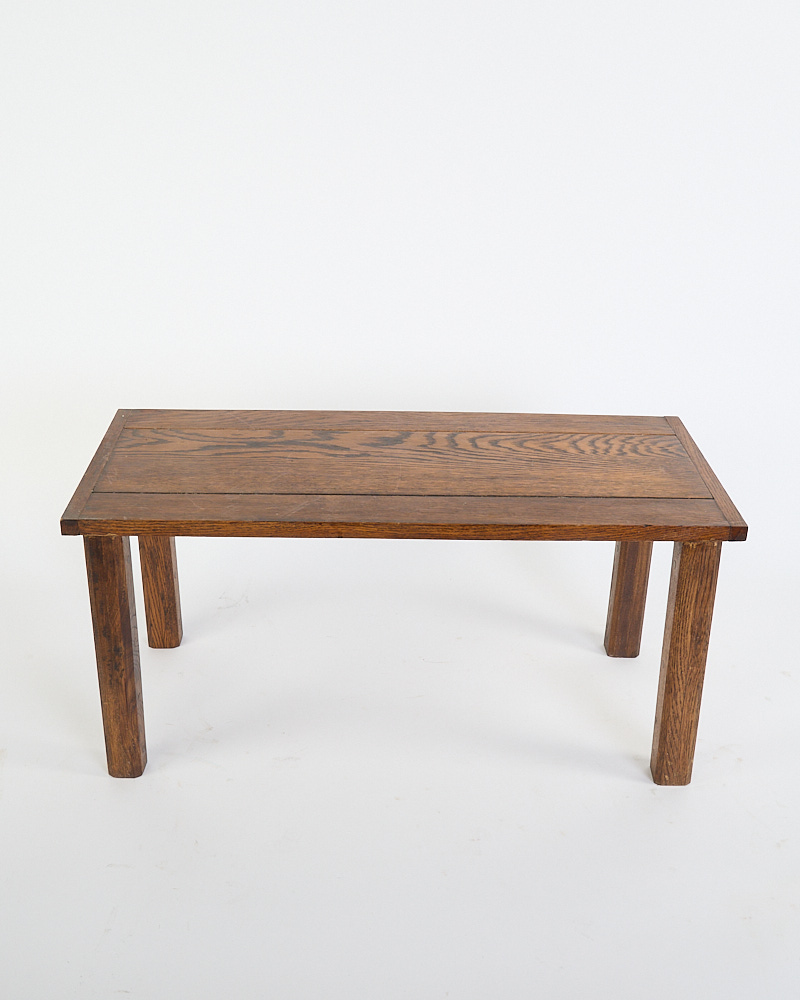Retro Wooden Side Table with Visible Grain