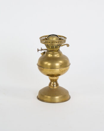 Edwardian Brass Oil Lamp with Ornate Burner