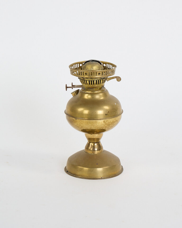 Edwardian Brass Oil Lamp with Ornate Burner