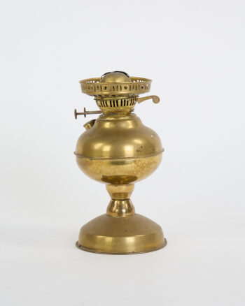 Edwardian Brass Oil Lamp with Ornate Burner