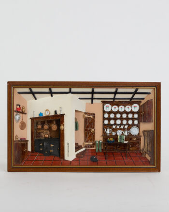 Vintage Style Framed 3D Kitchen Diorama with Miniature Details