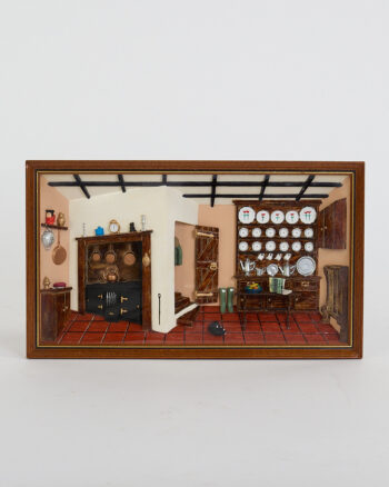 Vintage Style Framed 3D Kitchen Diorama with Miniature Details
