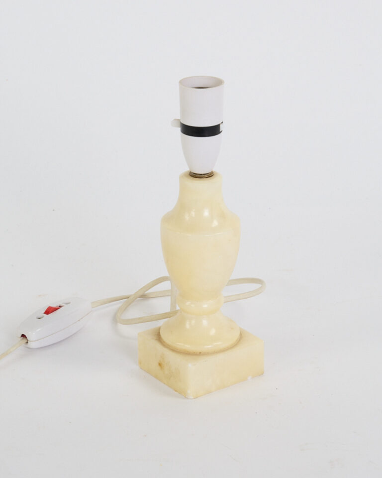Vintage Alabaster Urn Shaped Table Lamp Base with Square Plinth