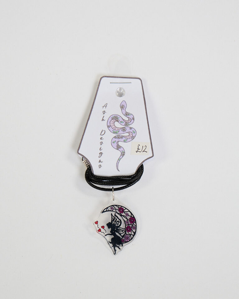 Handmade Fairy Moon Plastic Pendant Necklace by Ash Designs