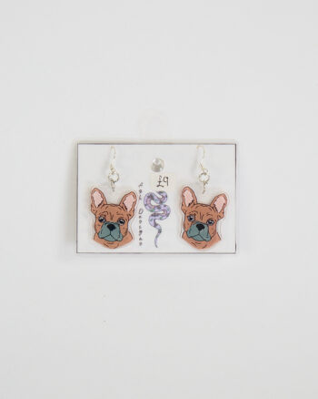 Handmade French Bulldog Acrylic Earrings by Ash Designs