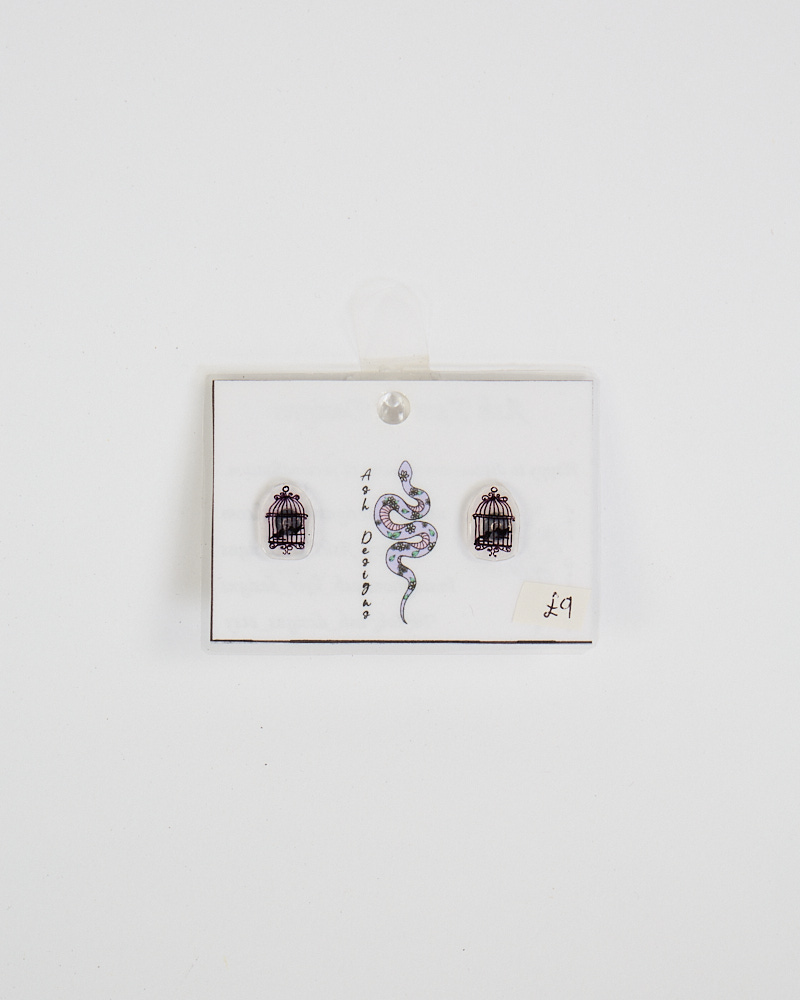 Handmade Birdcage Stud Earrings by Ash Designs