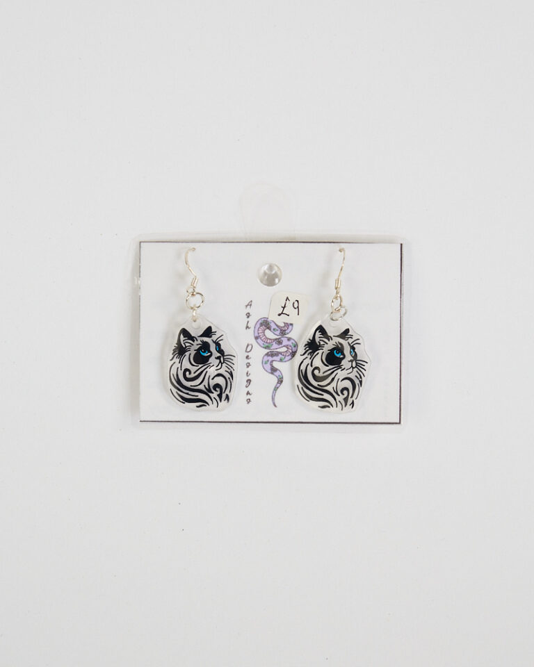 Handmade Cat Head Earrings by Ash Designs