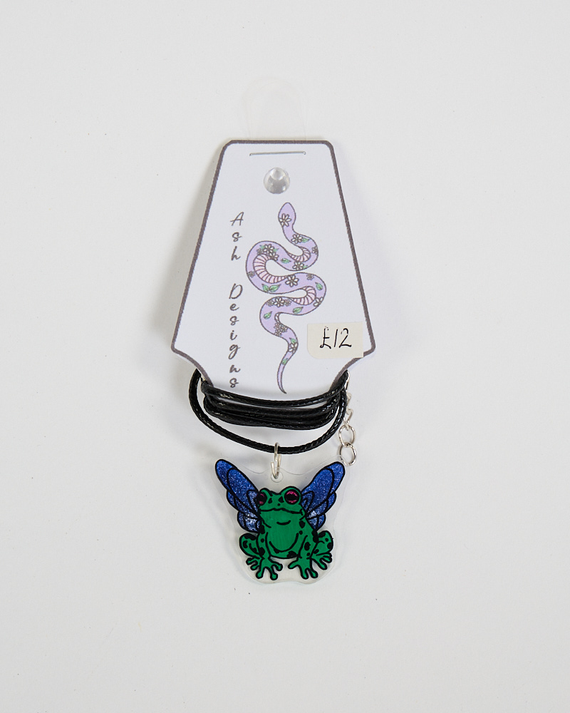 Frog with Butterfly Wings Charm Necklace by Ash Designs