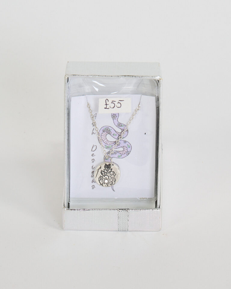 Fine Silver Floral Pendant Necklace by Ash Designs