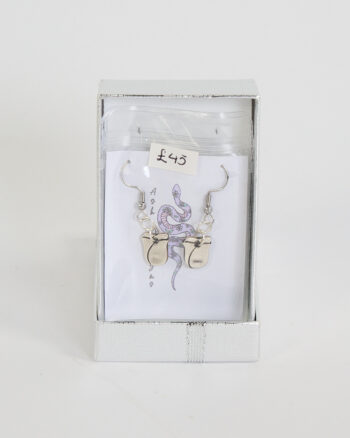 Handmade Fine Silver Drop Earrings with Unique Charms by Ash Designs