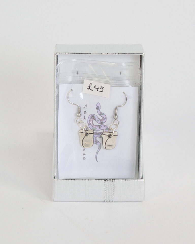 Handmade Fine Silver Drop Earrings with Unique Charms by Ash Designs