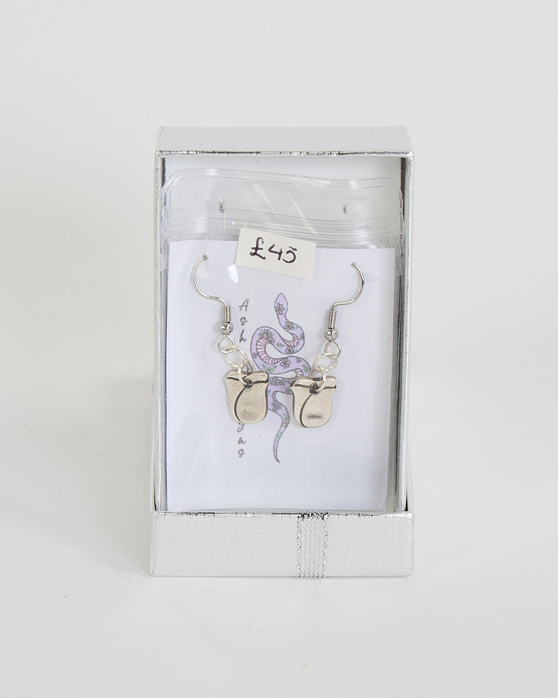Handmade Fine Silver Drop Earrings with Unique Charms by Ash Designs