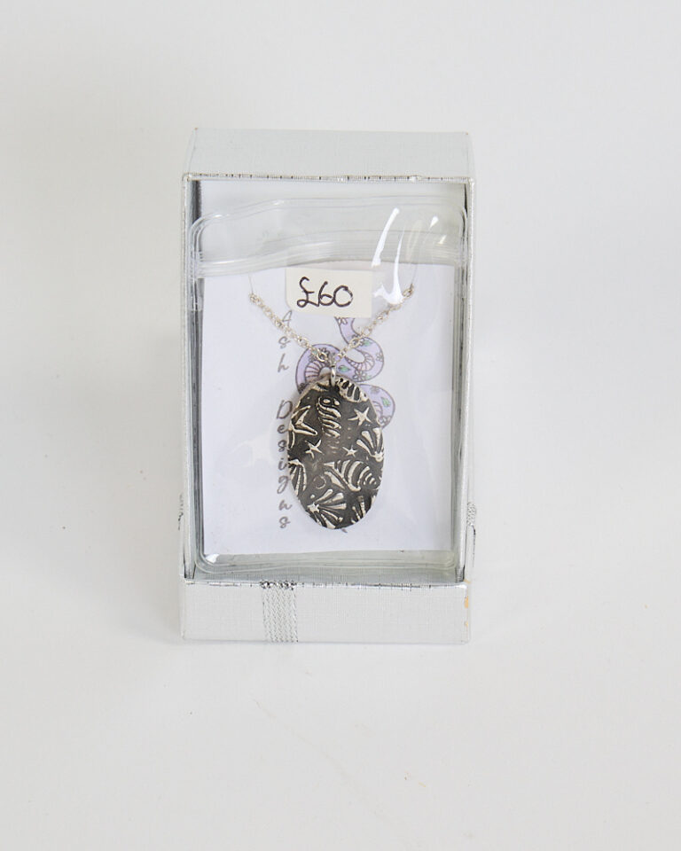 Fine Silver Sea Life Oval Pendant Necklace by Ash Designs