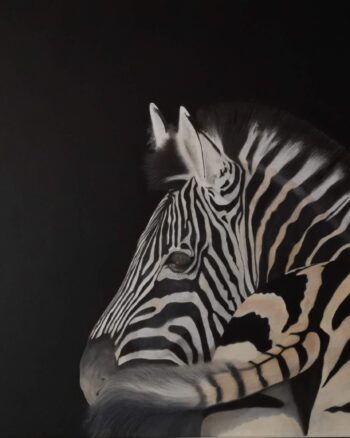 Michelle Wilson “Swish and Flick” Original Zebra Canvas Painting