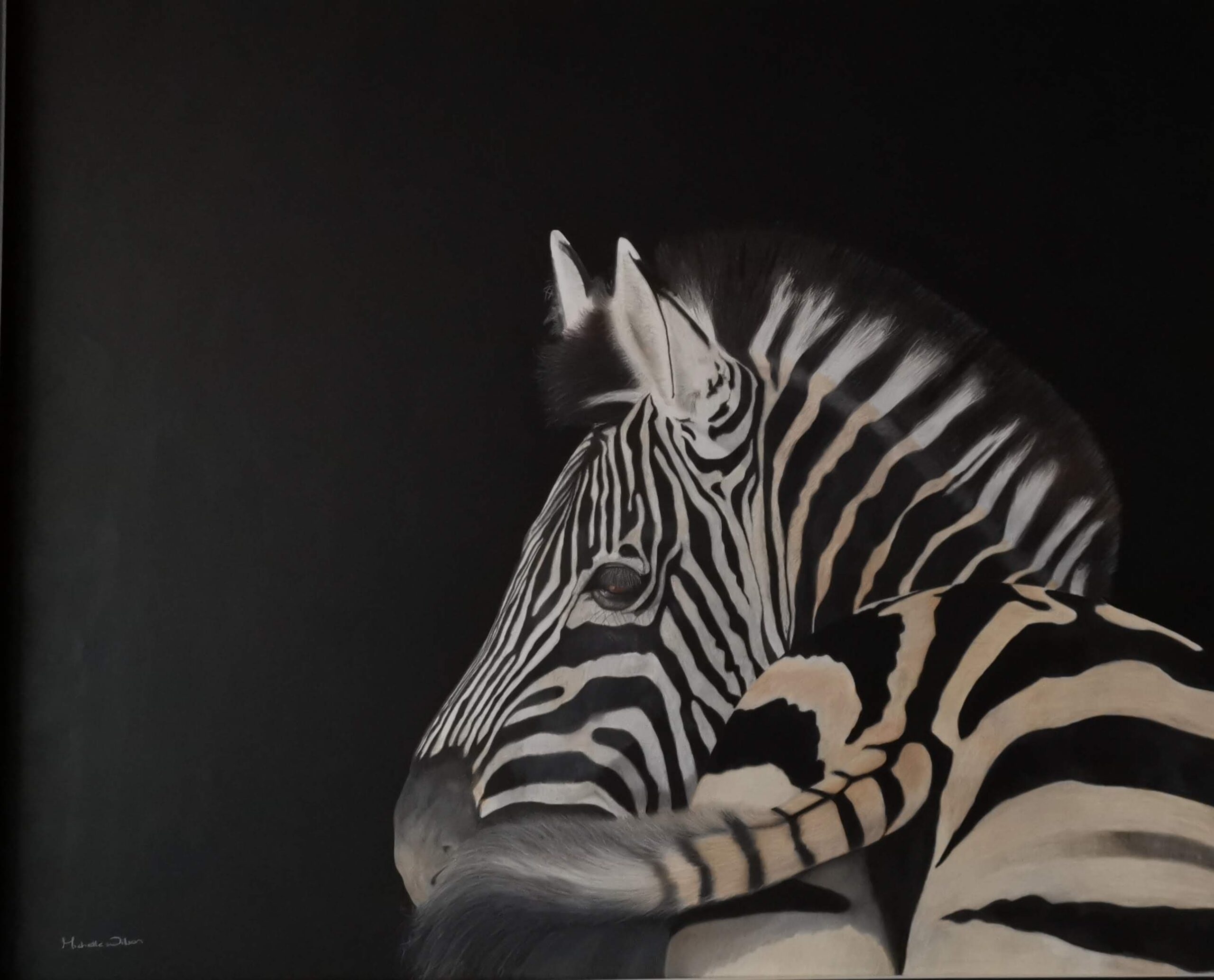 Michelle Wilson “Swish and Flick” Original Zebra Canvas Painting