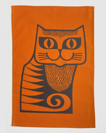Magpie X Hornsea Teatowel Cat Orange