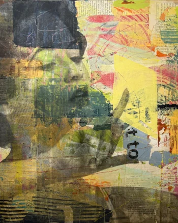“Touch” on Wood Panel by Justine Scoltock