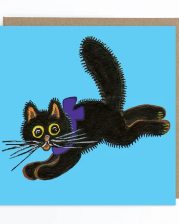 Jumping Cat Greeting Card